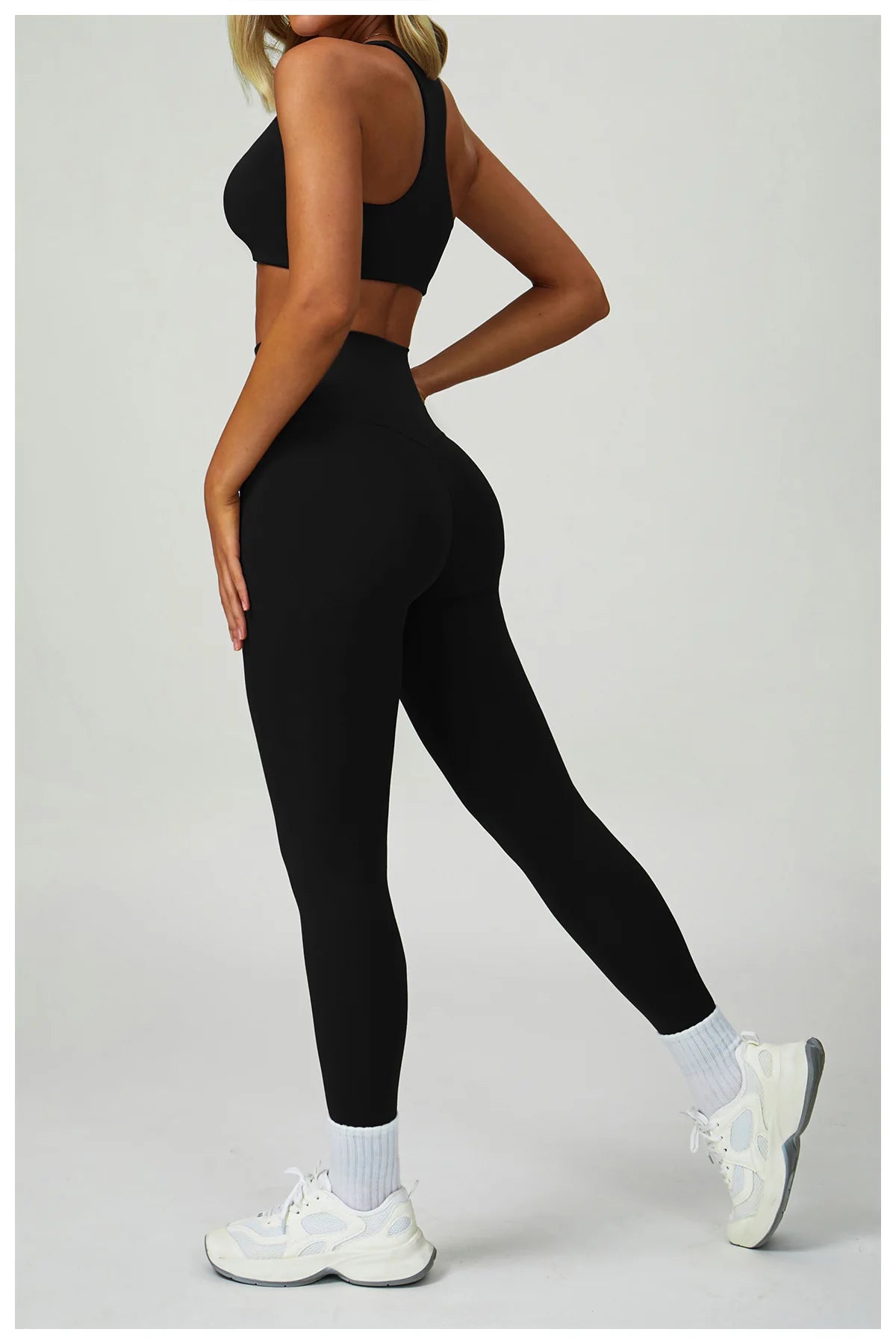 2PCS Yoga Clothing Set Women's High Waisted Leggings 3 Piece Fitness Suit Coat Jacket Exercise Wear Fitness Workout Underwear ﻿