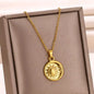 Stainless Steel Geometric Necklace For Women Fashion Sun Sunflower Pendant Clavicle Chain Aesthetic Jewelry Accessories Femme