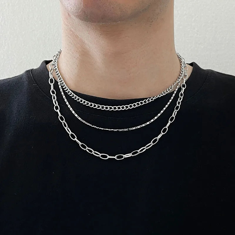 Punk Thorns Chain Necklace for Men Streetwear Barbed Wire Brambles Boys Hip Hop Harajuku Party Halloween Jewelry