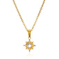Stainless Steel Geometric Necklace For Women Fashion Sun Sunflower Pendant Clavicle Chain Aesthetic Jewelry Accessories Femme