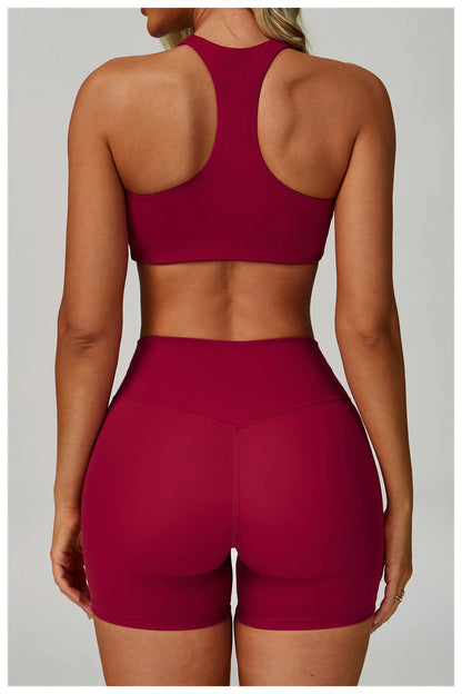2PCS Yoga Clothing Set Women's High Waisted Leggings 3 Piece Fitness Suit Coat Jacket Exercise Wear Fitness Workout Underwear ﻿