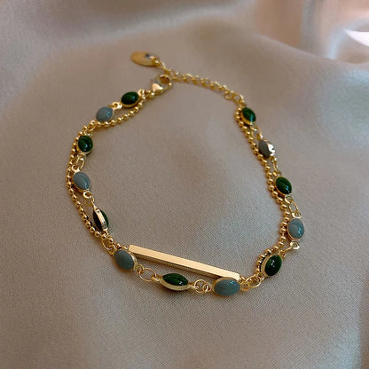 Exquisite Opal Tulip Zircon Bracelet for Women Fashionable Personalized Daily Accessory Party Jewelry Birthday Anniversary Gifts