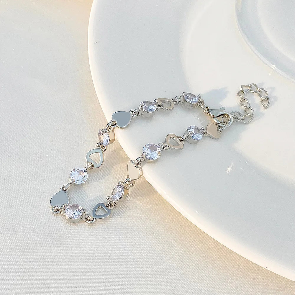 Exquisite Opal Tulip Zircon Bracelet for Women Fashionable Personalized Daily Accessory Party Jewelry Birthday Anniversary Gifts
