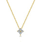 New Stainless Steel Zircon Necklaces for Women 18K Gold Plated Four Leaf Grass Collar Chain Necklace Luxury Jewelry Gift