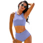 Classic Striped Vintage Bikini Set Horizontal Black Stripes Bikini Swimsuit Sexy High Waist Swimwear Bath Print Feminine Bikinis
