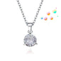 [Titanium Steel] Crown Love Full of Rhinestones Sparkling Micro-Inlaid Design Simple Ladies Wedding Gift Pendant Necklace