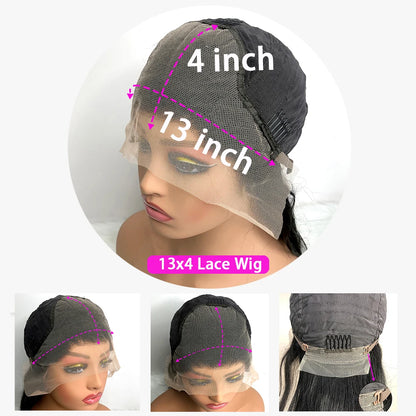 13x6 Hd Lace Frontal Wig Human Hair 40 Inch 13x4 Straight Lace Front Human Hair Wigs For Women Pre Plucked 200 Density Remy Hair