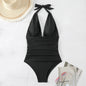 Fashion Printed One Piece Swimsuit Women Bathing Suit Sexy Bikinis Swimming Suits Ladies Beachwear Backless Lace Up Swimwear