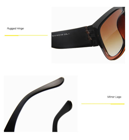 New Brand Sunglasses Women Luxury Designer T Fashion Black Cat Eye Oversized Sunglasses Female Gradient SunGlasses Oculos 2024