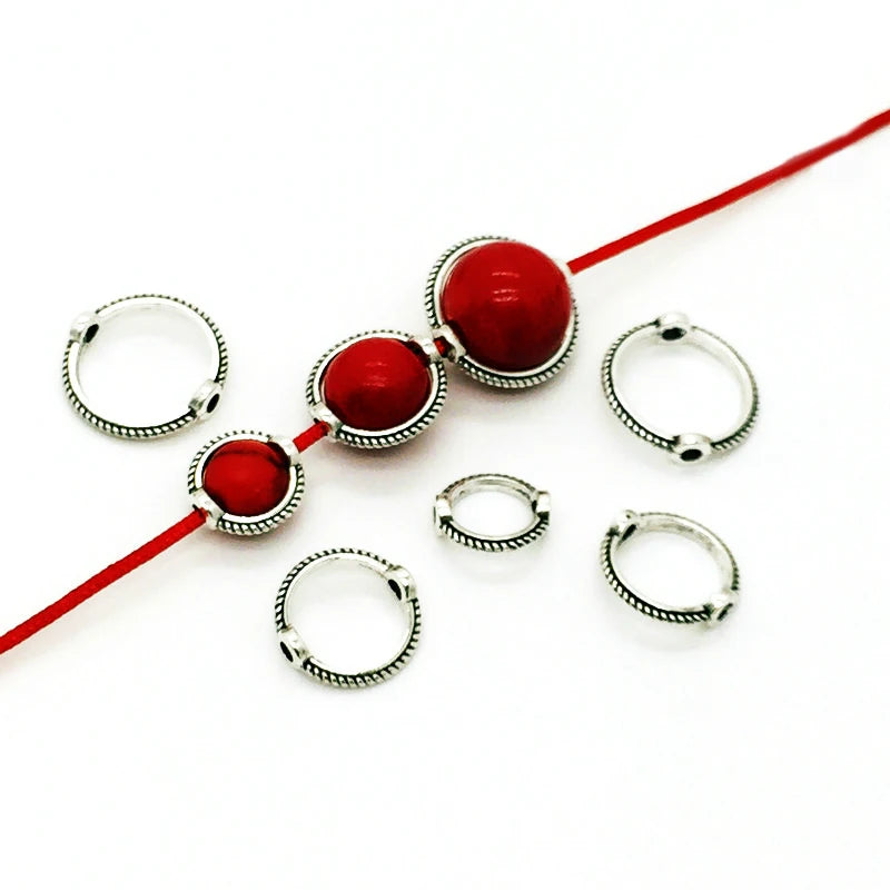 Plating 18k gold 6 8 10 mm  Mix Vintage  Bead Ring  Spacer Beads Cap DIY Bracelet Beads For jewelry Making Accessories Finding