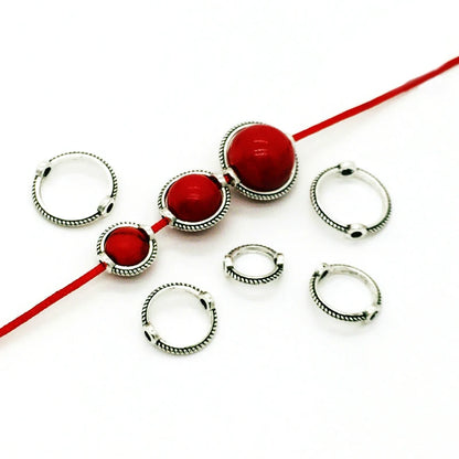 Plating 18k gold 6 8 10 mm  Mix Vintage  Bead Ring  Spacer Beads Cap DIY Bracelet Beads For jewelry Making Accessories Finding