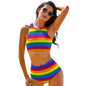 Classic Striped Vintage Bikini Set Horizontal Black Stripes Bikini Swimsuit Sexy High Waist Swimwear Bath Print Feminine Bikinis