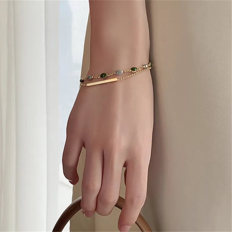 Exquisite Opal Tulip Zircon Bracelet for Women Fashionable Personalized Daily Accessory Party Jewelry Birthday Anniversary Gifts