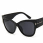 New Brand Sunglasses Women Luxury Designer T Fashion Black Cat Eye Oversized Sunglasses Female Gradient SunGlasses Oculos 2024
