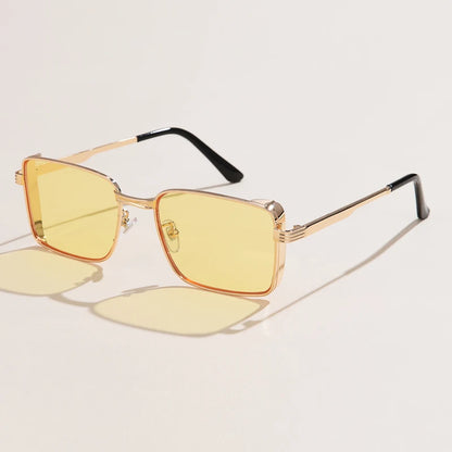 Classic Square Steampunk Sunglasses Luxury Brand Designer Men Women Retro Rectangle Punk Metal Frame Sun Glasses UV400
