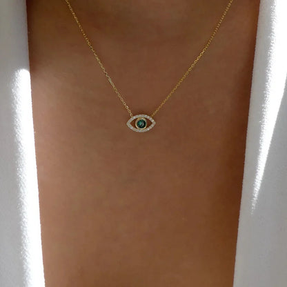 Fashion Zircon Evil Eye Necklaces for Women Chain Turkish Eye Pendant Necklace Girls Party Jewelry Lucky Gift