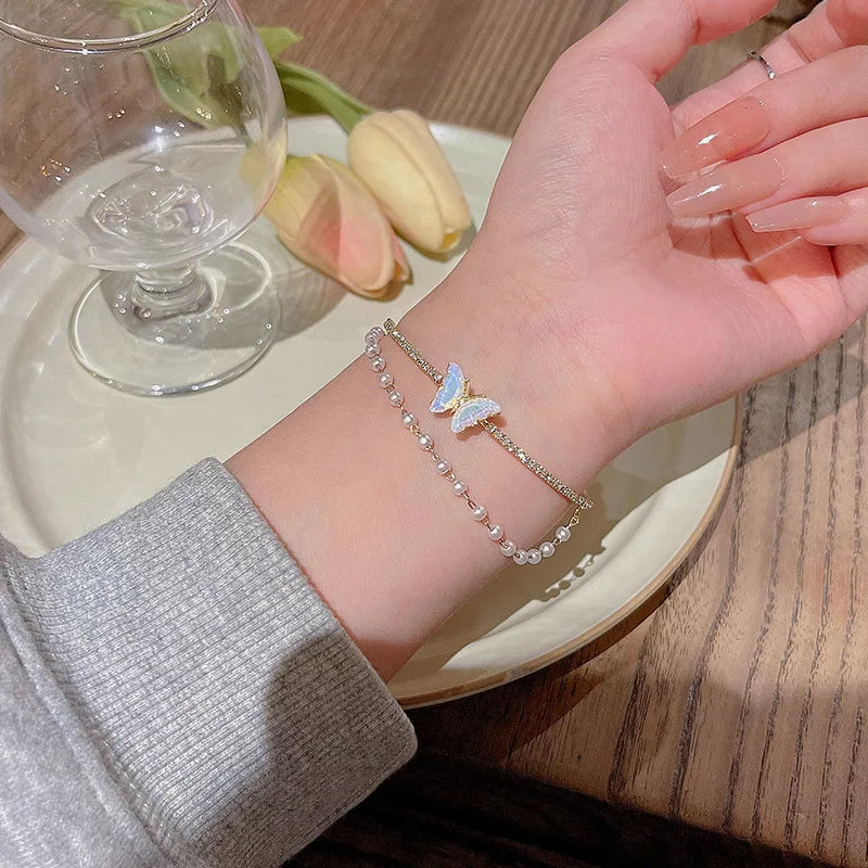 Exquisite Opal Tulip Zircon Bracelet for Women Fashionable Personalized Daily Accessory Party Jewelry Birthday Anniversary Gifts