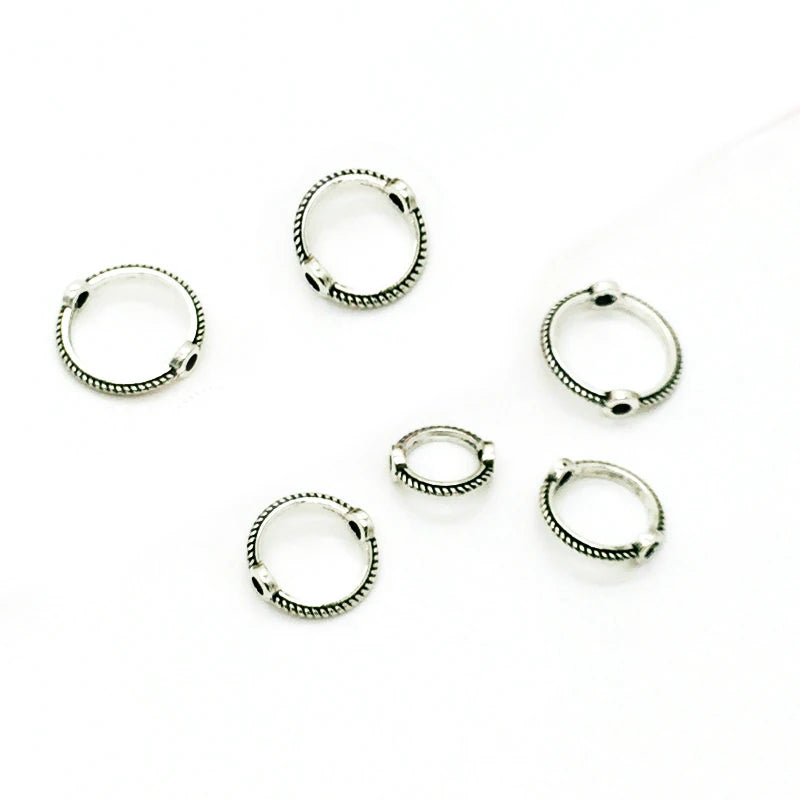 Plating 18k gold 6 8 10 mm  Mix Vintage  Bead Ring  Spacer Beads Cap DIY Bracelet Beads For jewelry Making Accessories Finding