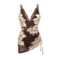 2025 Sexy Bikini Swimsuit Women One Piece Swim Dress Tummy Control Swimsuits Slimming Mesh Sheer Sarong Wraps Bathing Suit