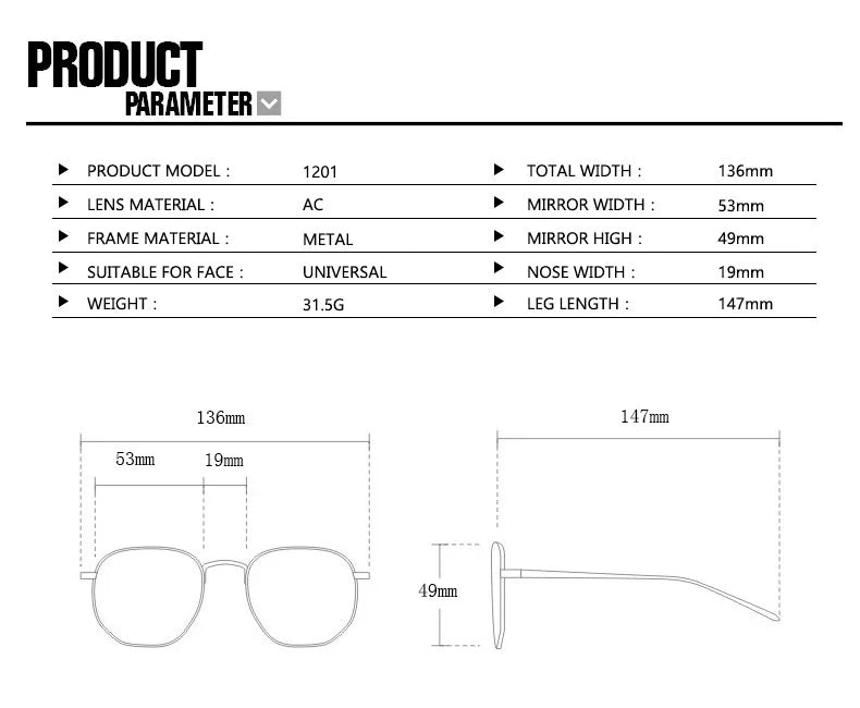 New European And American Circular Sunglasses For Women's Street Photography Metal Sunglasses Trendy Sun Glasses
