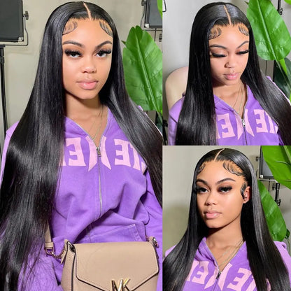 13x6 Hd Lace Frontal Wig Human Hair 40 Inch 13x4 Straight Lace Front Human Hair Wigs For Women Pre Plucked 200 Density Remy Hair