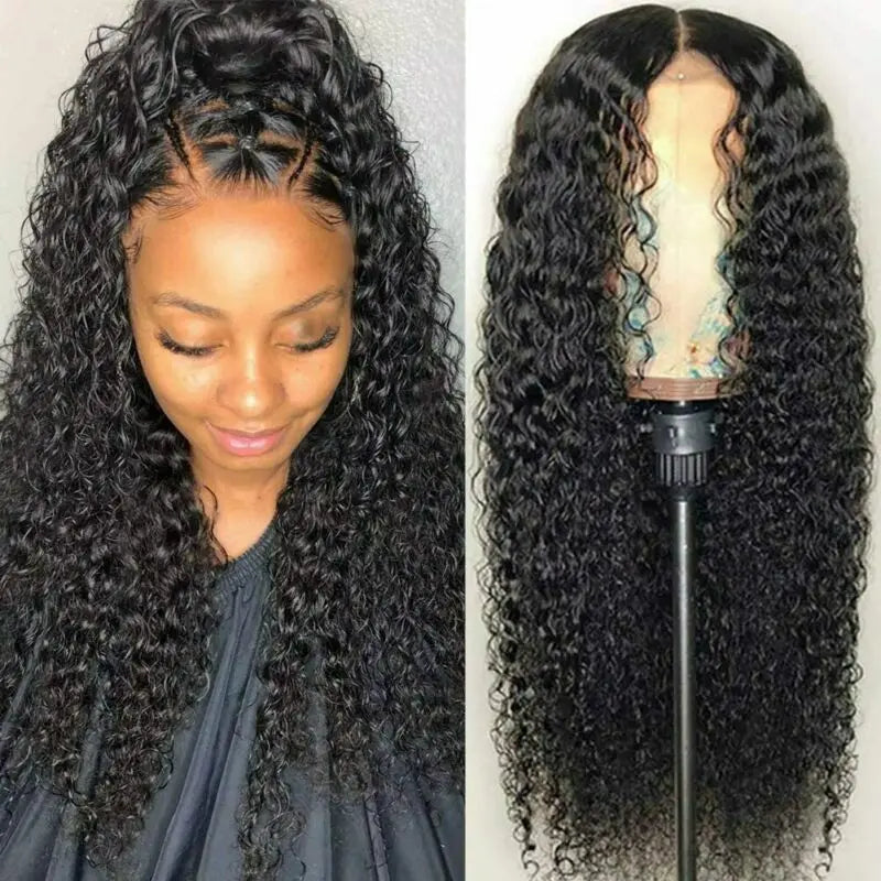 68cm synthetic American and European woman Curly wavy Midsection synthetic Wig Extension Wig Hairpin Forehead Hair