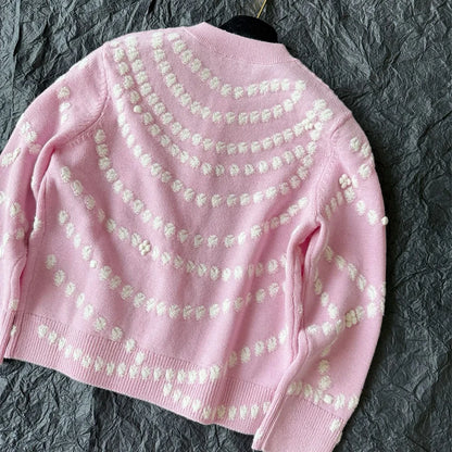 NIGO Women's Chain Embroidery Spring, Autumn And Winter Solid Color Long-Sleeved Round Neck Cashmere Cardigan Ngvp #nigo1844