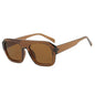 JNPCXI Fashion Square Women Sunglasses Shades UV400 Retro Leopard Tea Candy Color Gradient Men Punk Sun Glasses