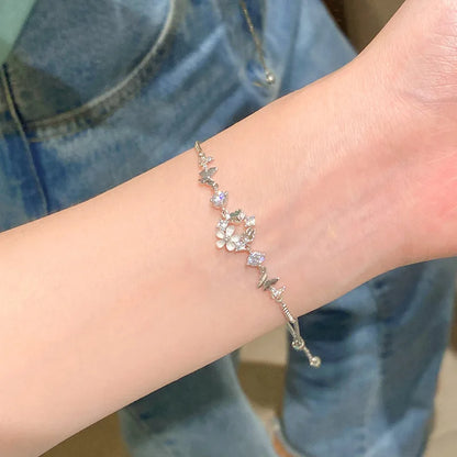 Exquisite Opal Tulip Zircon Bracelet for Women Fashionable Personalized Daily Accessory Party Jewelry Birthday Anniversary Gifts