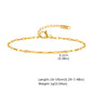 Non Tarnish Stainless Steel Bracelet Stackable for Women, Thin Herribone Chain Bracelet Waterproof Gold Plated Jewelry